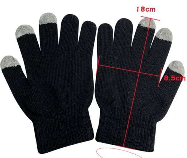 Roblox Svarta Stickade Handskar Med Touch Funktion Touchhandske