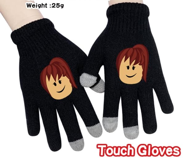 Roblox Svarta Stickade Handskar Med Touch Funktion Touchhandske