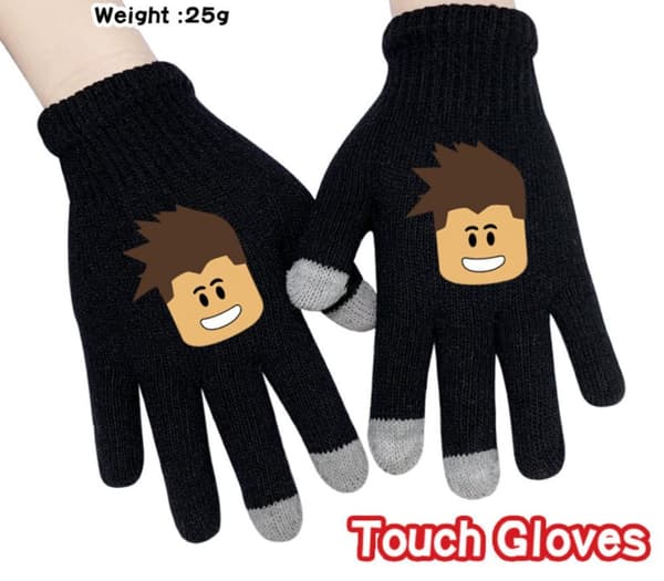 Roblox Svarta Stickade Handskar Med Touch Funktion Touchhandske