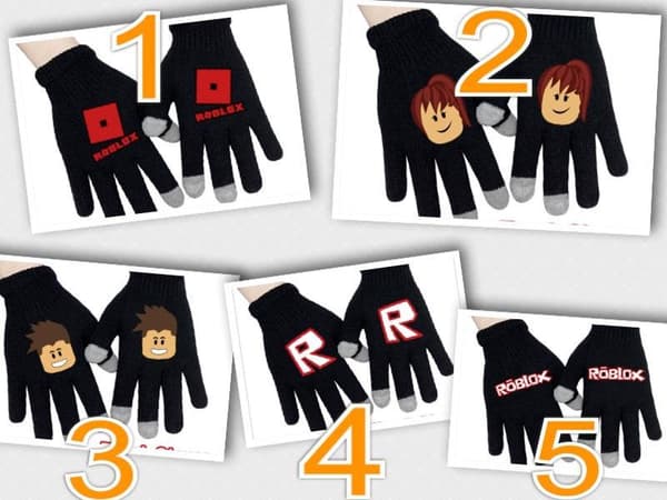 Roblox Svarta Stickade Handskar Med Touch Funktion Touchhandske