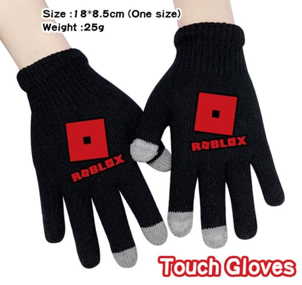 Roblox Svarta Stickade Handskar Med Touch Funktion Touchhandske