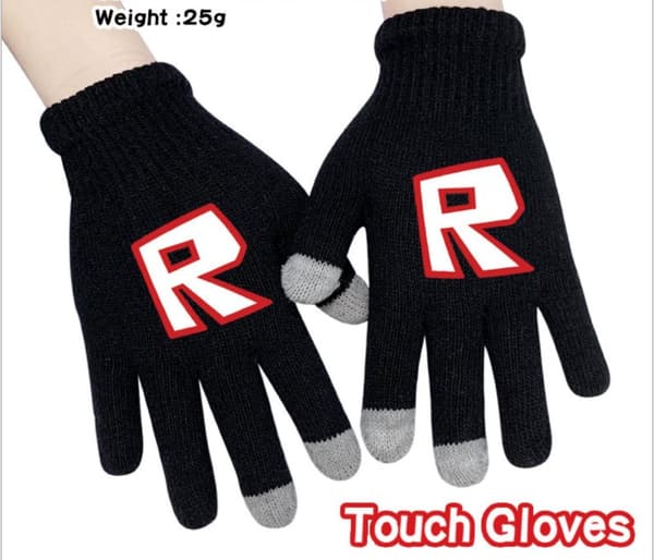 Roblox Svarta Stickade Handskar Med Touch Funktion Touchhandske