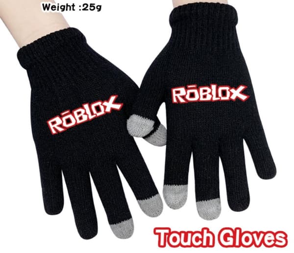 Roblox Svarta Stickade Handskar Med Touch Funktion Touchhandske
