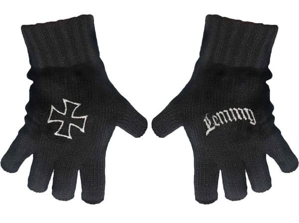 Motorhead Gloves Lemmy kilmister Logo Official Fingerless Black One Size