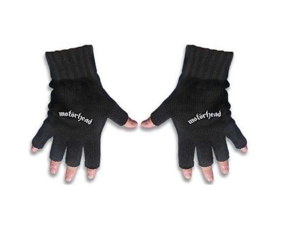Motorhead Gloves England Warpig Band Logo Official Fingerless Black One Size
