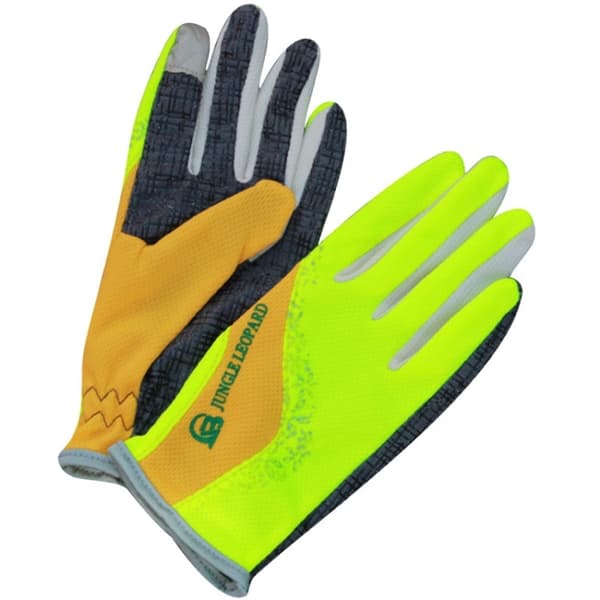 JUNGLE LEOPARD Outdoor Sports Vuorikiipeily Full Finger Käsineet Mesh-kosketusnäyttö Liukumattomat hanskat, koko: S (vihreä+keltainen)
