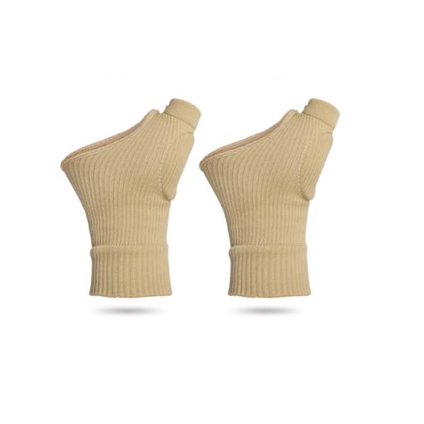 INF Håndleds tommelfingerstøtte kompressionshandsker 1 par Beige