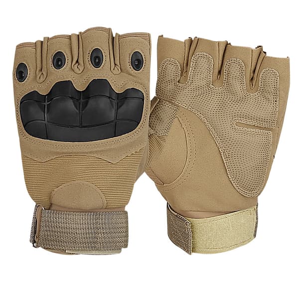 INF Tactical Soft Shell Utomhushandskar - Fingerlösa Brun M