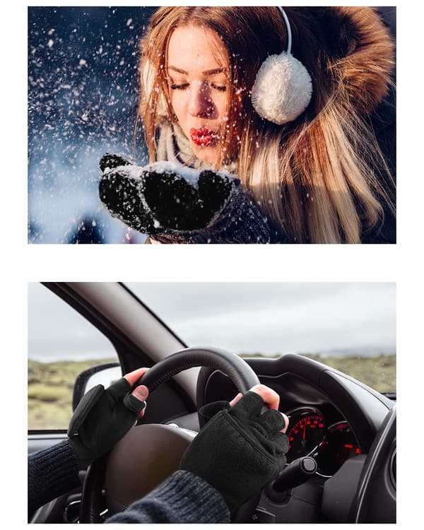 INF Sormettomat polar fleecekäsineet / talvi lapaset 2-in-1