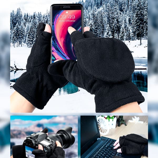 INF Sormettomat polar fleecekäsineet / talvi lapaset 2-in-1