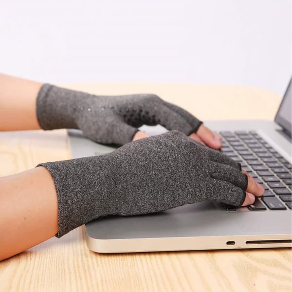 Fingerløse kompressionshandsker 1 par Sort XL