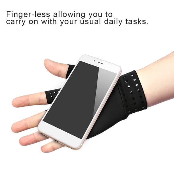 INF Anti-slip fingerløse kompressionshandsker 1 par Sort