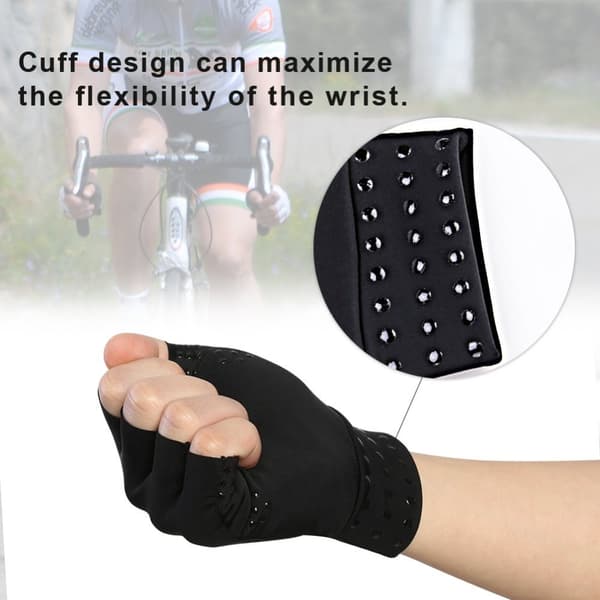 INF Anti-slip fingerløse kompressionshandsker 1 par Sort