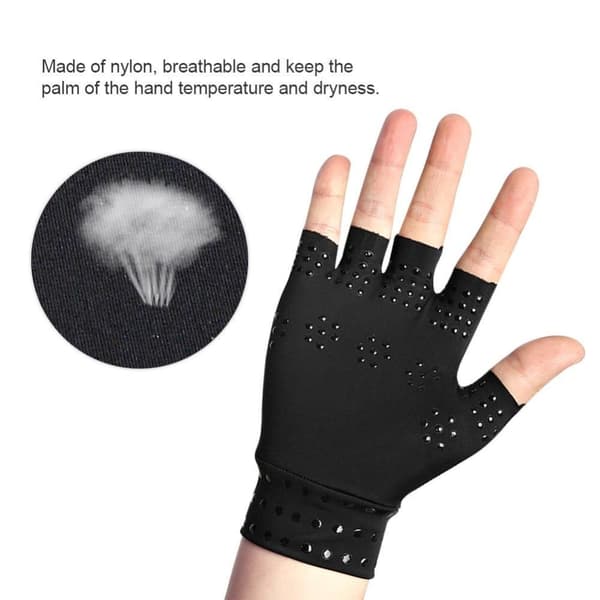 INF Anti-slip fingerløse kompressionshandsker 1 par Sort