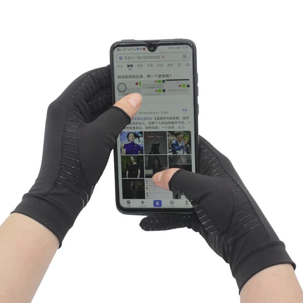 INF Kobberfiber to-fingre touch-screen skridsikre fitness cykelhandsker