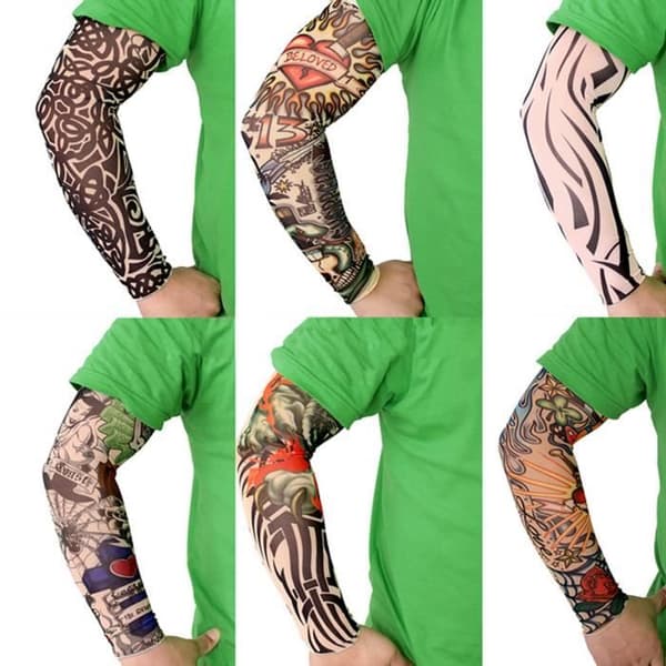 6 st Nylon Tatuering Arm Style Sleeve Strumpor Manschett för män kvinnor