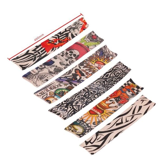 6 st Nylon Tatuering Arm Style Sleeve Strumpor Manschett för män kvinnor