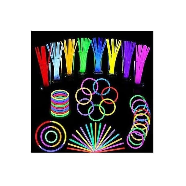 Självlysande fluorescerande armband, 100 delar Glow Stick för barn Vuxna Födelsedagsbröllopsdekoration