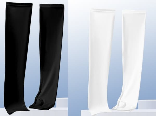 INF 2 paria uusia Ice Silk -pyöräilyvarsihihoja Musta + Valkoinen