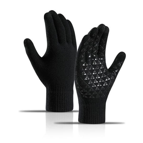 Vinterhandskar - Ej specificerat - Stickad - Touchskärm - Svart - Ambidextra - Storlek L