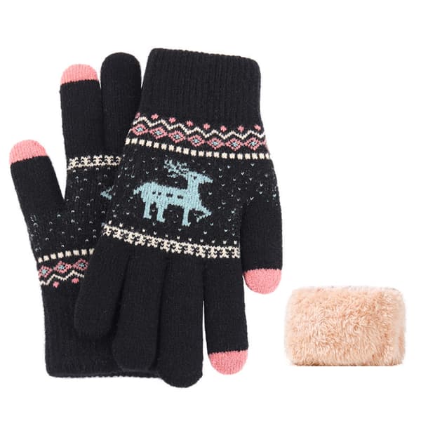 INF Strikkede Handsker - Dobbeltlag Polar Fleece