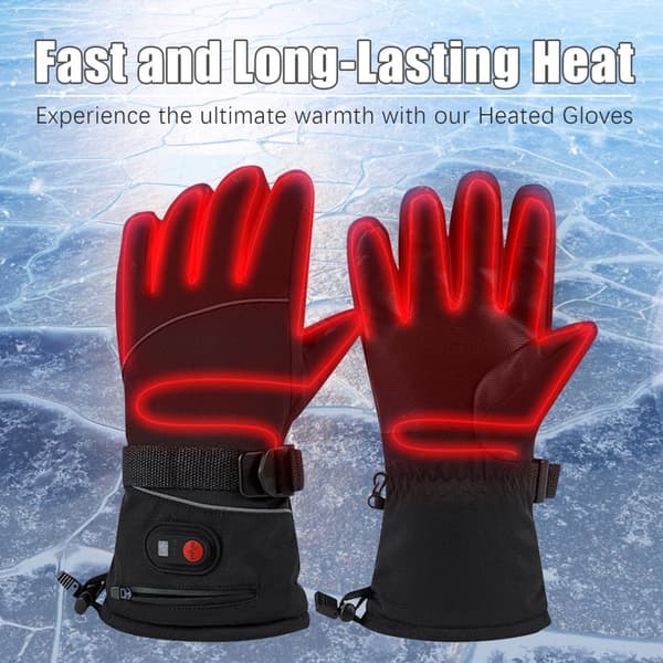 Lämmittimelliset käsinettä ulkoiluun (yksi koko) Gloves + 3000 mAh battery