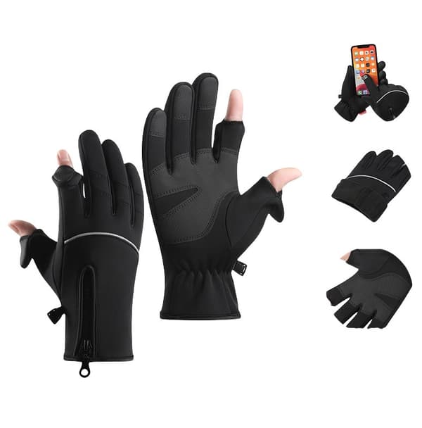 INF Outdoor Anti-Slip Plus samettilämpöä ja kylmää suojaavat kosketusnäytön käsineet