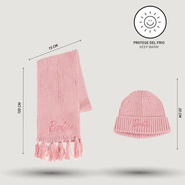 Hat og Halstørklæde Barbie Pink