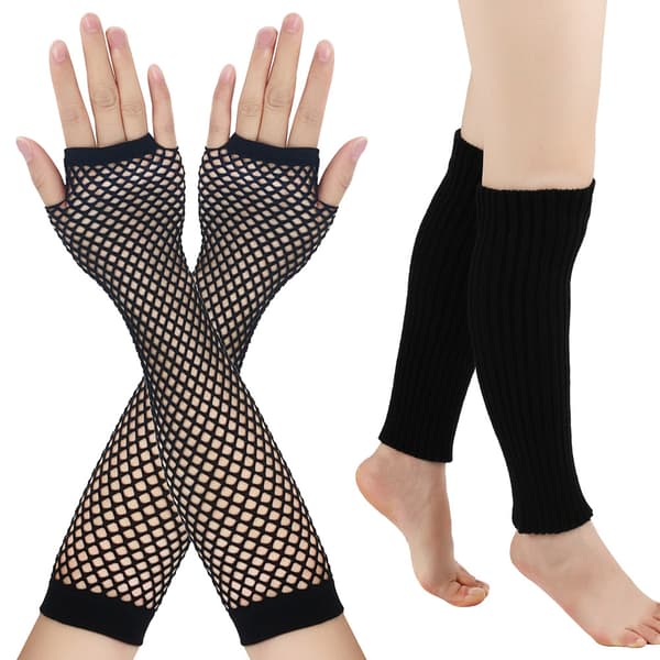 INF Festkostumesæt med lange handsker og fishnetstrømper