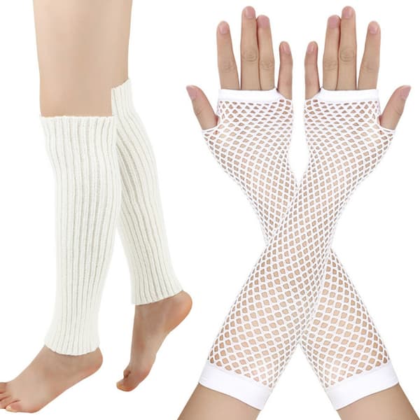 INF Festkostumesæt med lange handsker og fishnetstrømper