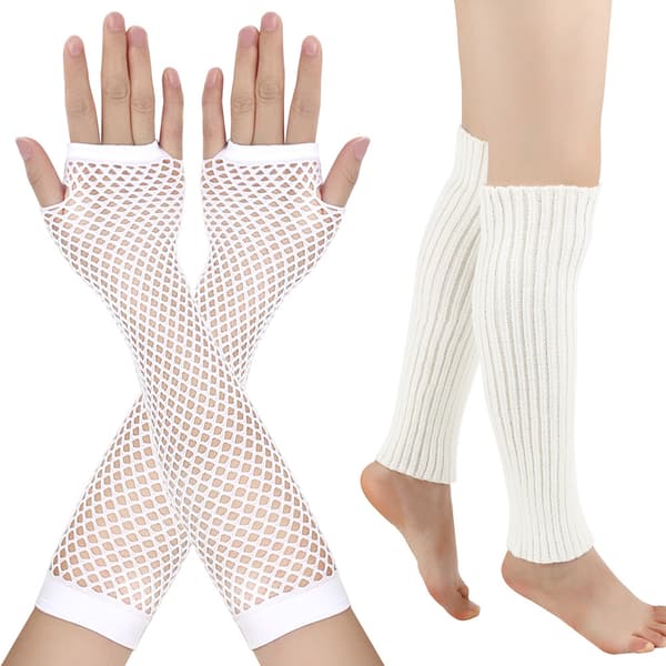 INF Festkostumesæt med lange handsker og fishnetstrømper