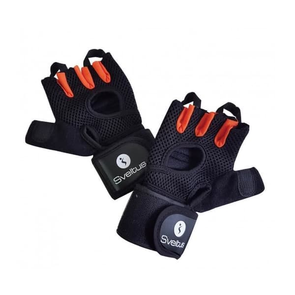 SVELTUS styrketräningshandskar storlek S x2 - Svart/orange - Vuxen - Herr