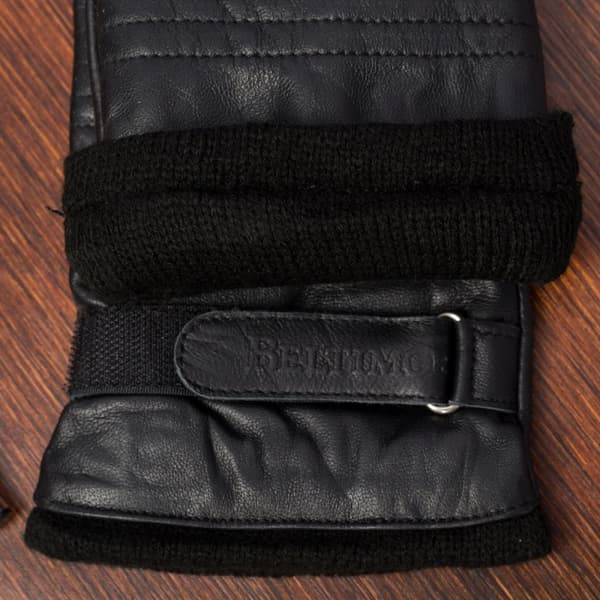 Läderhandskar för män fleece klassiska femfingrar varma BELTIMORE