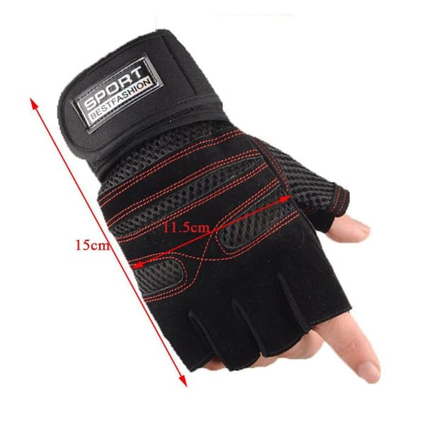 TD® Half Finger Gloves Storlek XL Handskebredd 11,5cm Halkfri och slitstark Lämplig för fysisk träning