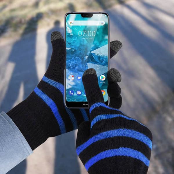 Gants för Pekskärm Unisex Bevarad taktil känsla Akashi Svart och blå