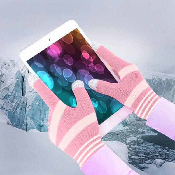 Handskar för Touchskärm Kvinna Behållning av taktil fluiditet Akashi Fluoros rosa