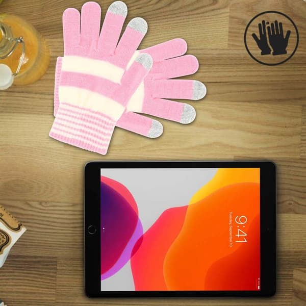 Handskar för Touchskärm Kvinna Behållning av taktil fluiditet Akashi Fluoros rosa