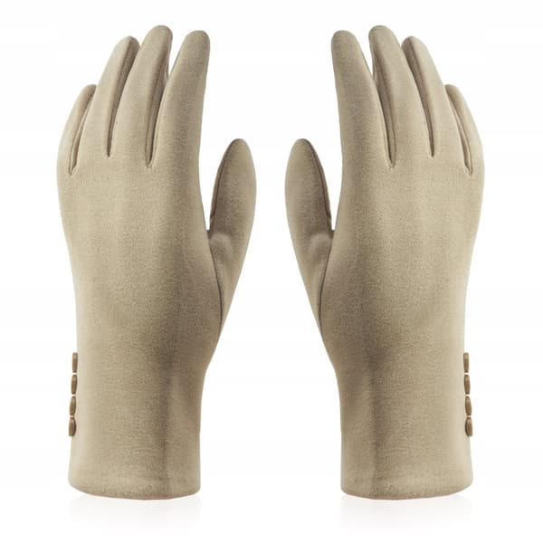 GFD-05 BEIGE Damehandsker med knapper FLØJL