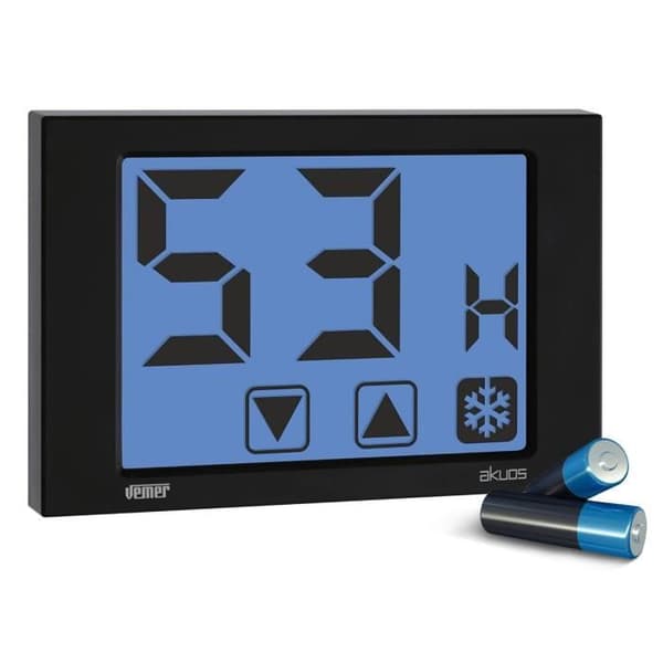 VEMER VE791300 AKUOS - Digitalt väggmonterat hygrometer med pekskärm, svart