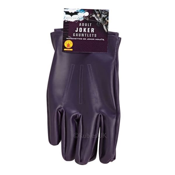 Lila Joker-handskar för män - Batman-licens - Kostymtillbehör