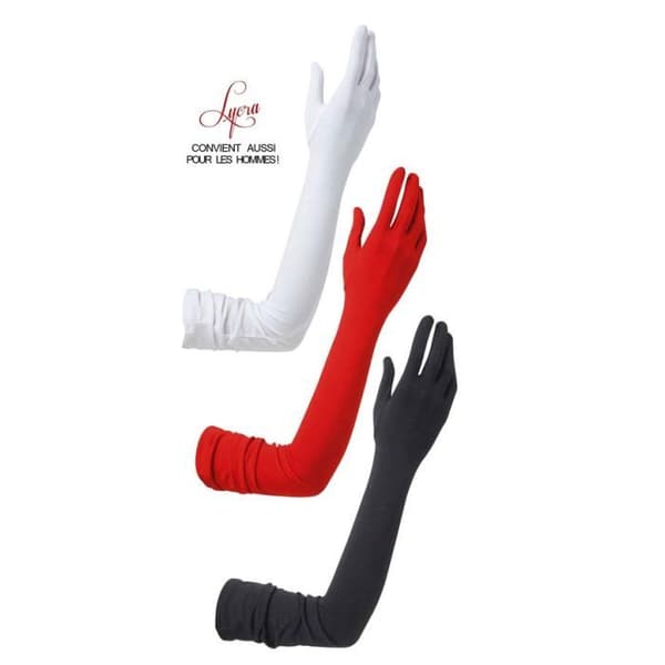 Vita lycra-handskar (60 cm) vita
