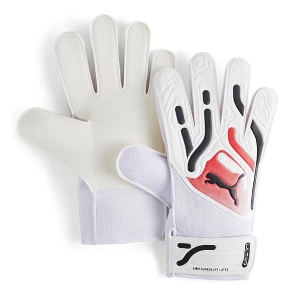 Fotbollsmålvaktshandskar - PUMA - Ultra Pro RC - Vit/Röd - Unisex - Latex