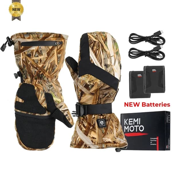 KEMIMOTO Varmende Handsker, Camouflage Design, 2500mAh Batterikapacitet,8019CA, M