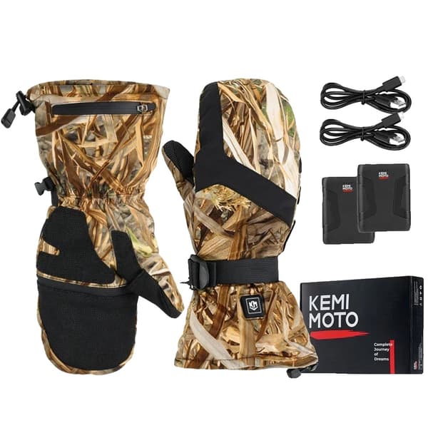 KEMIMOTO Varmende Handsker, Camouflage Design, 2500mAh Batterikapacitet,8019CA, M