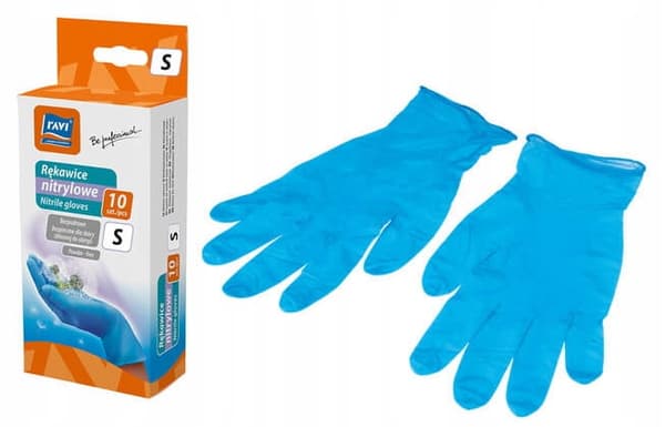 Nitril antiallergiska skyddshandskar S 10 st blå