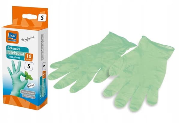 Latexskyddshandskar mintgrön S 10 st gröna