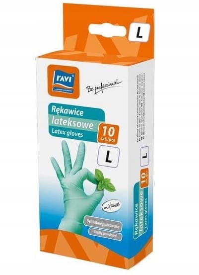 Latex beskyttelseshandsker mintgrønne L 10 stk.