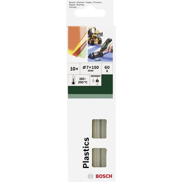 Bosch Accessories Plastics Limstift 7 mm 150 mm Transparent 60 g 10 st