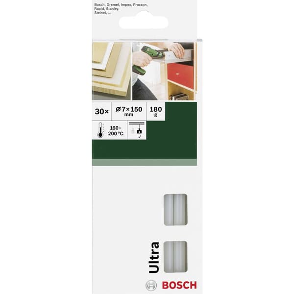 Bosch Accessories Limstift 7 mm 150 mm Transparent (mjölkig) 180 g 30 st