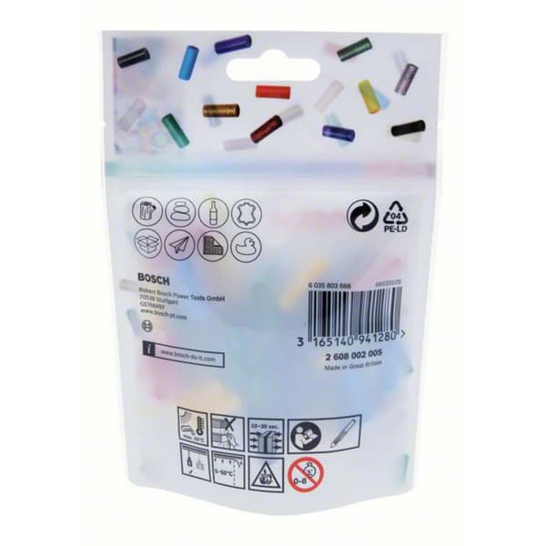 Bosch Accessories Gluey Limstift 7 mm 20 mm Röd, Gul, Blå, Svart, Grön 55 g 70 st